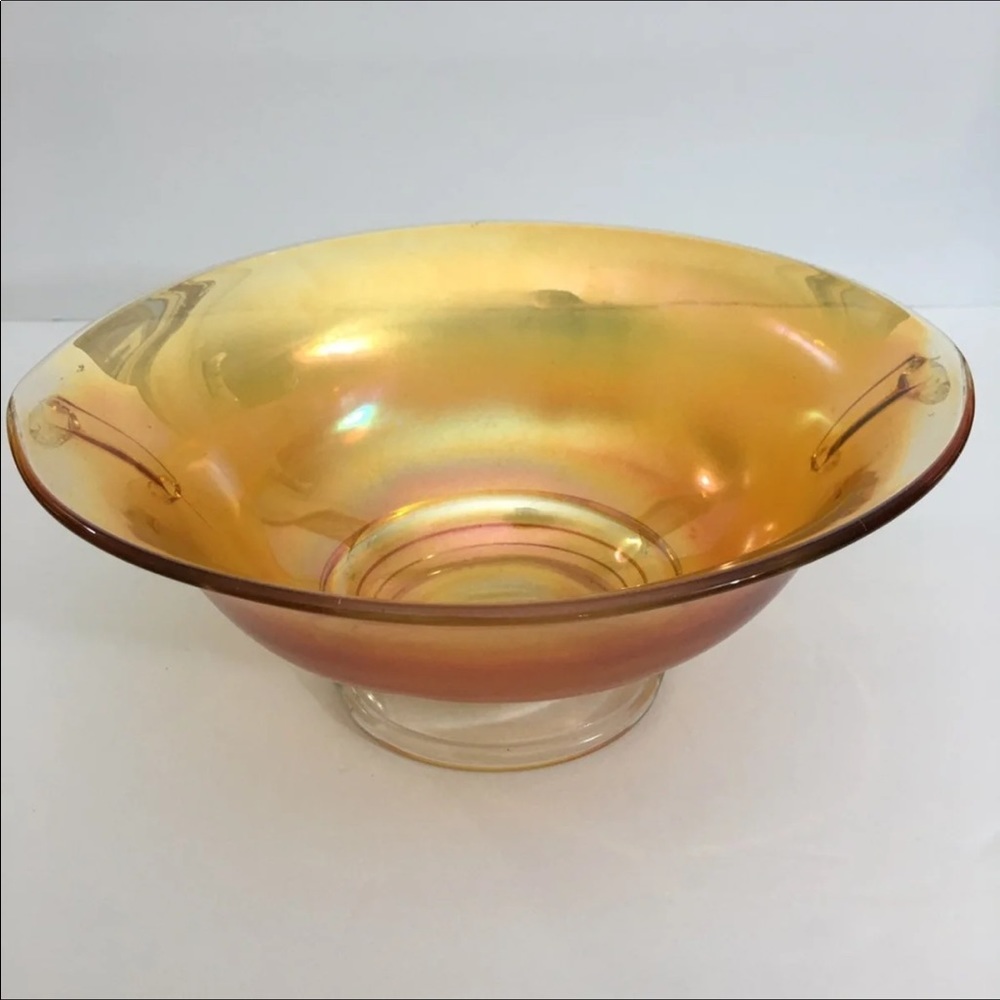 Imperial Carnival Glass Double Scroll Bowl in Marigold Vintage 1920’s